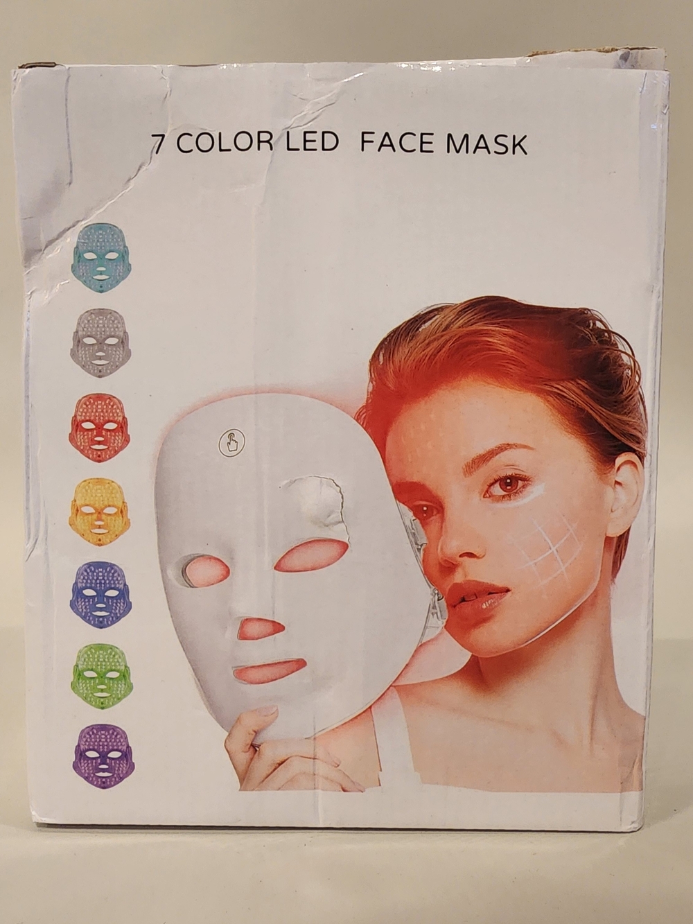 ​7 Color LED Face Mask Light Therapy Facial Skin Rejuvenation Device New W Box